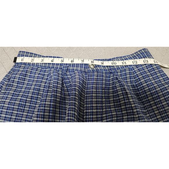 Bugle Boy Blue Walking Bermuda Blue and Gray Plaid 4 pocket Shorts W Size 16 R - Picture 5 of 10